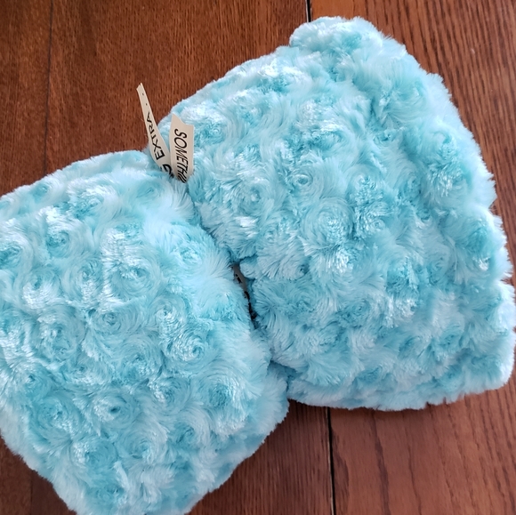 Turquoise Fluffy Swirl Baby Blanket